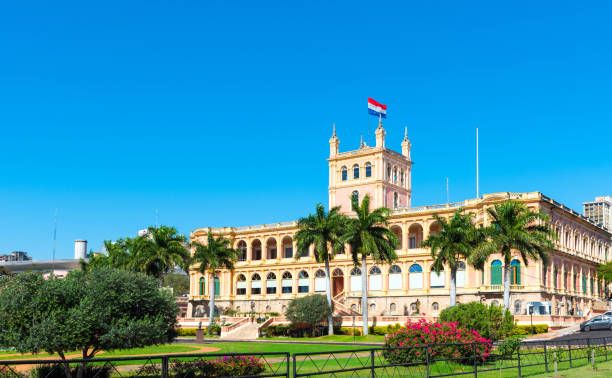 Government Palace (Lopez Palace), Asuncion, Paraguay. Copy space for text. stock photo