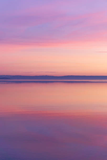 istock Reflective water sunset portrait mode 1195581086