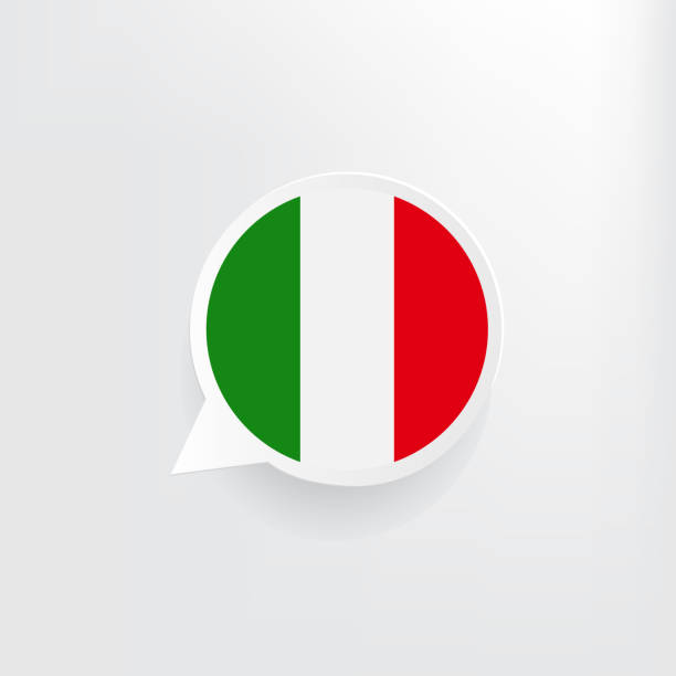 illustrazioni stock, clip art, cartoni animati e icone di tendenza di bolla discorso bandiera italia - bandiera italiana