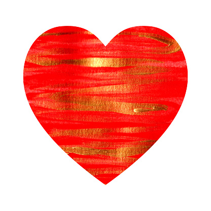Redgold Texture Heart Isolated On A White Background Stock Illustration ...