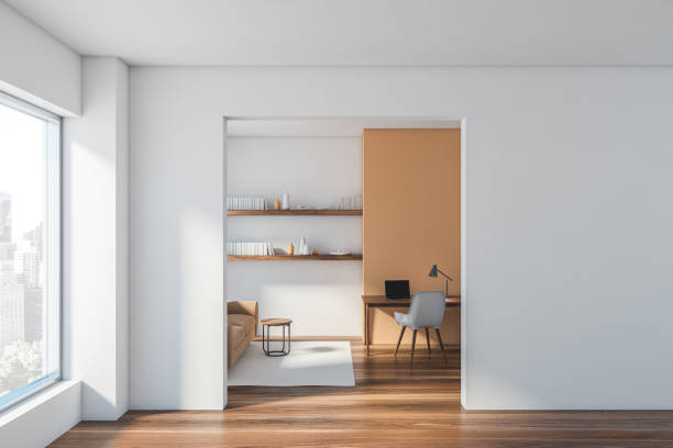 istock White living room and home office 1195586102