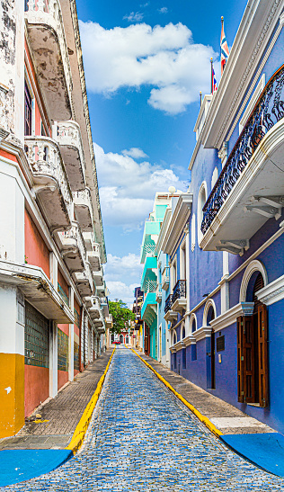 A Narrao Cobblestone Street in Old San Juan