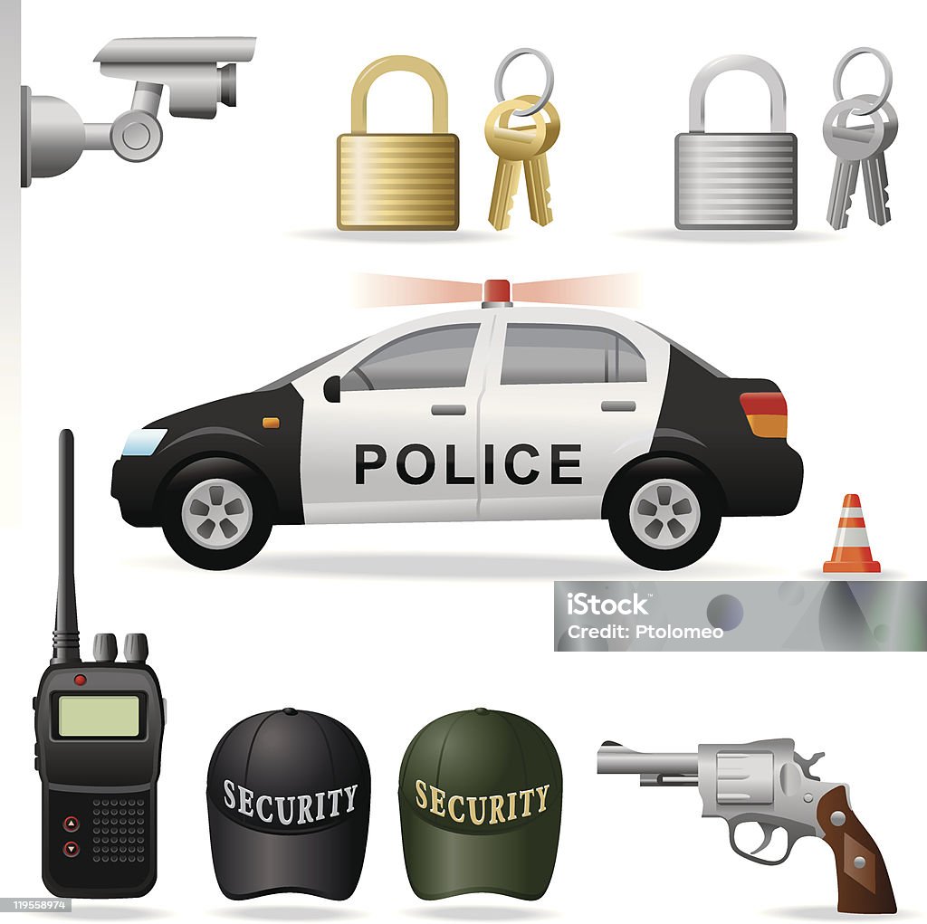 kit di sicurezza - arte vettoriale royalty-free di Walkie-talkie