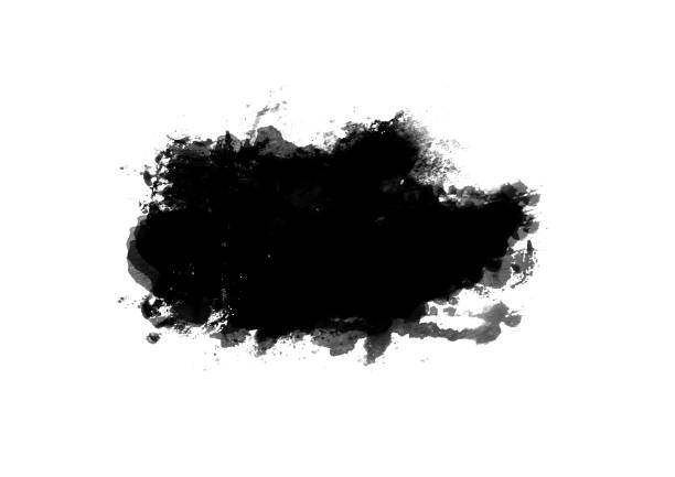 istock Black color graphic patches brush strokes design effect element for background 1195590119