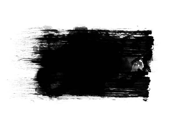 istock Black color graphic patches brush strokes design effect element for background 1195590470
