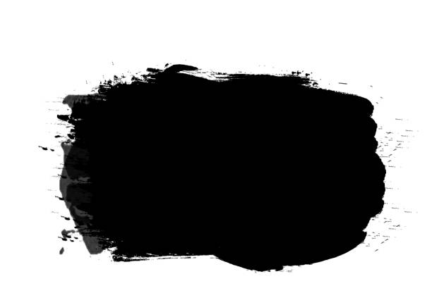 istock Black color graphic patches brush strokes design effect element for background 1195591041