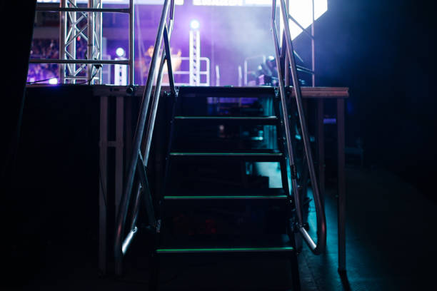 Night club stage staircase during concert