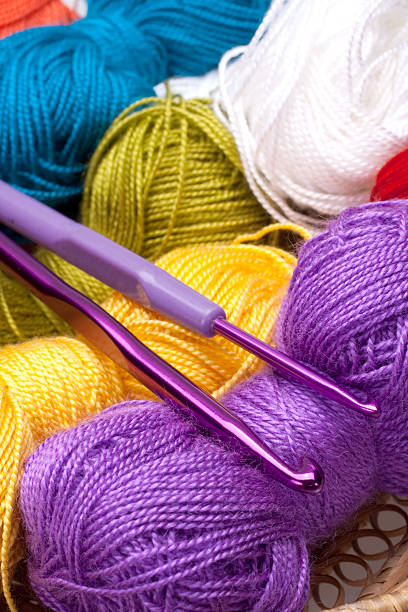 istock basket with thread and balls for knitting 119559338