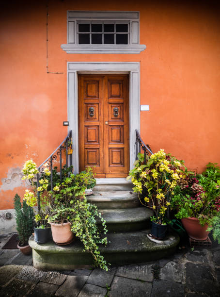 istock Orange facade in Montecatini Alta 1195597189
