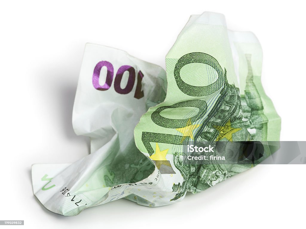 Crumpled Money  European Union Currency Stock Photo