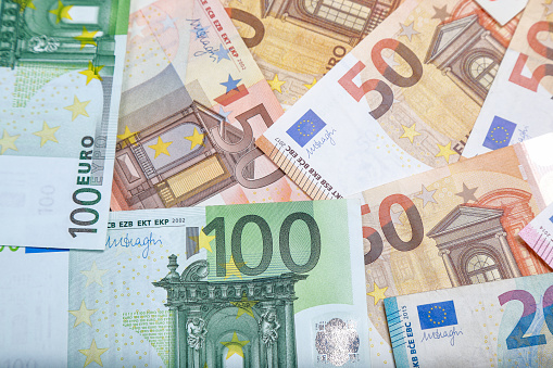 Euro money graph finance growth chart savings investment