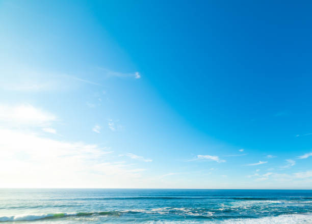 Blue sky over the Pacific Ocean in  La Jolla beach. Southern California, USA