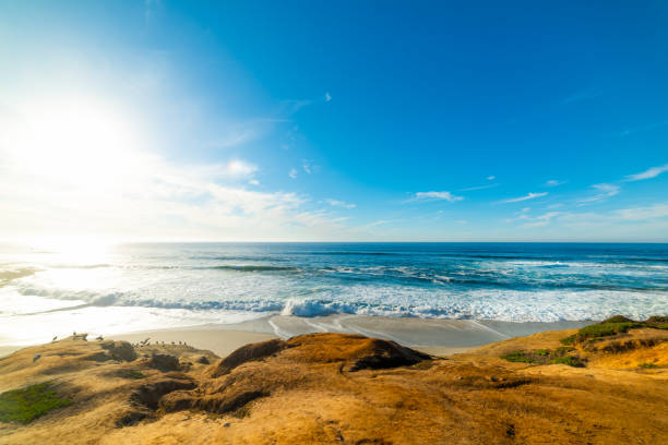 istock Small waves in La Jolla Beach at sunset 1195602581