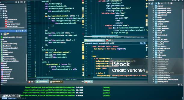 Database Structure Code Structure Concole Logs Frontend Markup Javascript Source Code For Software Development Programmer Workflow Stock Photo - Download Image Now