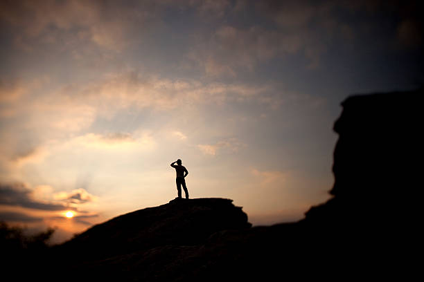 istock Tilt-Shift Lens: Looking out from top of pinnacle at sunset 119560515