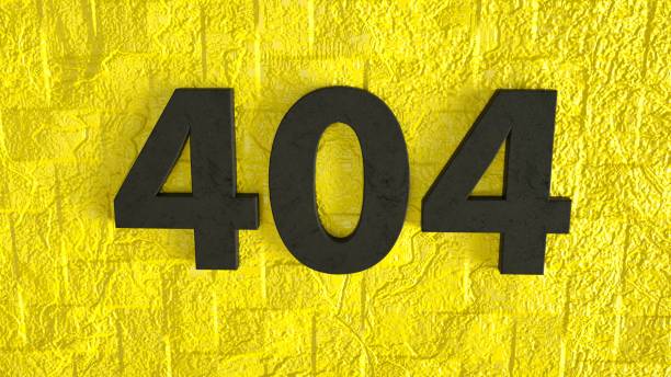 istock 3d render of black 404 error Page not Found on yellow brick wall. Internet connection error 1195606118