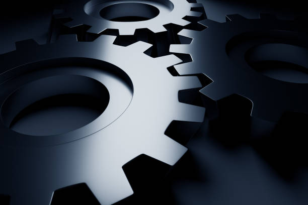 istock Close-up of metal gears. 1195609097