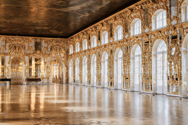 Catherine Palace, St. Petersburg, Russia SAINT PETERSBURG, Russia - April 12, 2015: The Interior of Catherine Palace, St. Petersburg, Russia pushkin st petersburg stock pictures, royalty-free photos & images