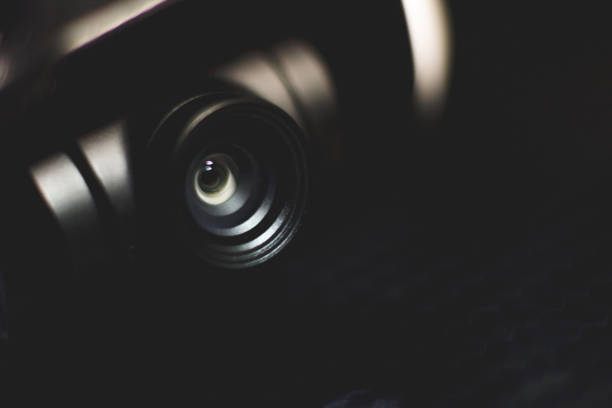 Little camera lens from drone aircraft