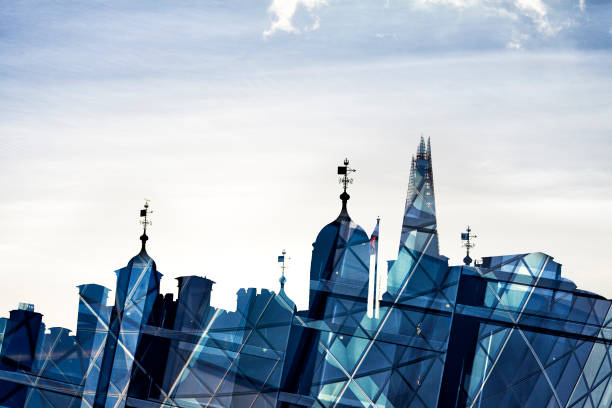 Tower of London skyline montage with office building