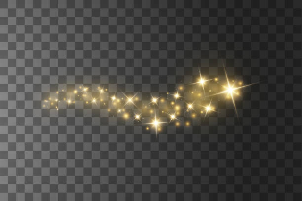 ほこりを伴うベクター星雲。ほこりは黄色い火花で、黄金の星は特別な光で輝きます。透明な背景にベクトルが輝きます。クリスマスライト効果。輝く魔法の塵粒子 - nightclub backgrounds blurred motion bright点のイラスト素材／クリップアート素材／マンガ素材／アイコン素材