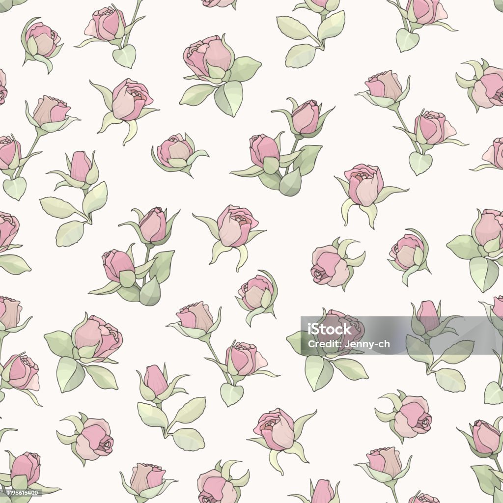 Mini Roses Wallpaper Mini Roses Pattern Stock Illustration - Download Image Now - Abstract ...
