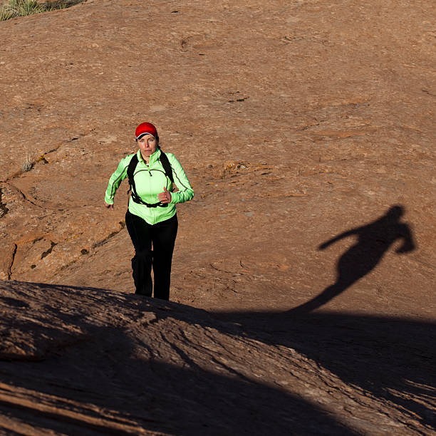 Woman Trail Running stock photo