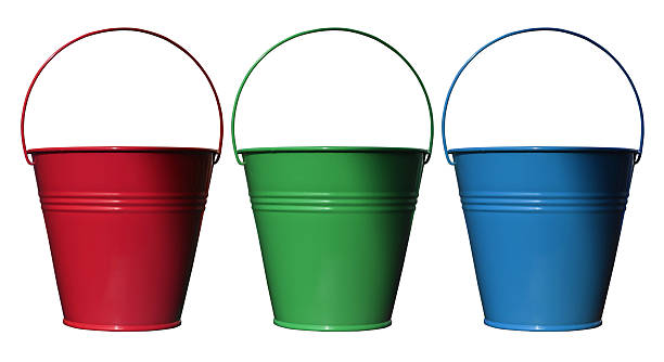 Red Green and Blue  bucket stock pictures, royalty-free photos & images