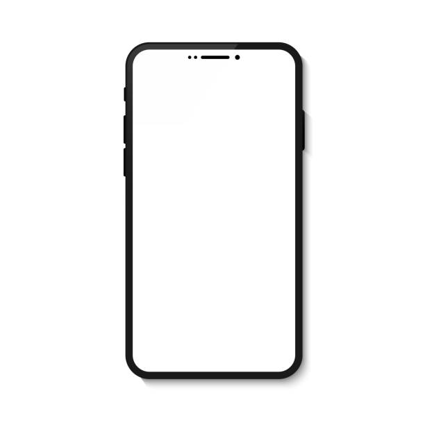 istock Trendy smartphone mockup mobile phones. Template for infographics or presentation. Vector illustration 1195622683