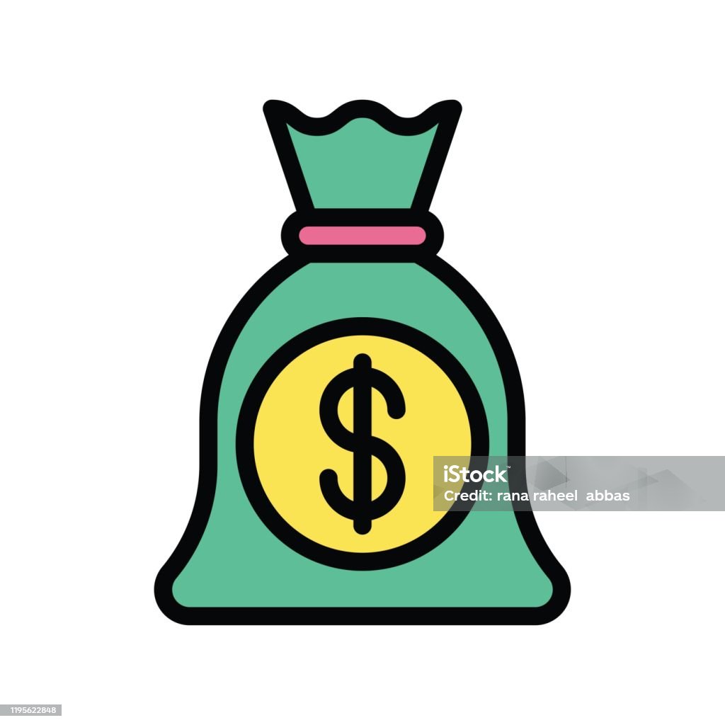 Finance Banking And Money Related Cash Potli Vector With Editable