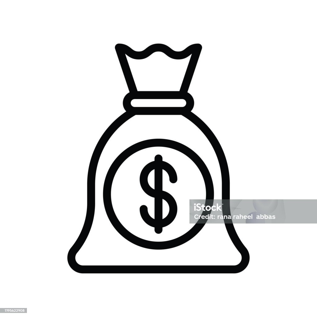 Finance Banking And Money Related Cash Potli Vector With Lineal Or