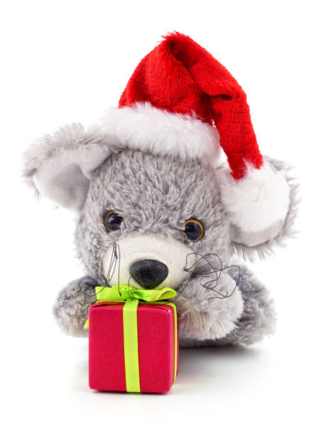 istock Toy mouse in the hat Santa. 1195625374
