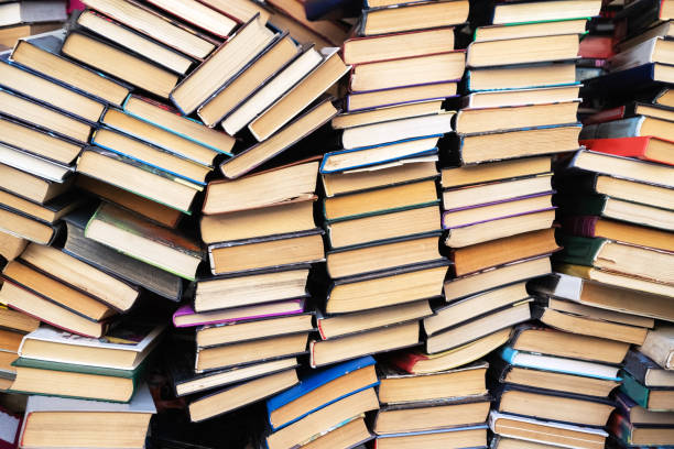 istock Old book background in shop 1195629449