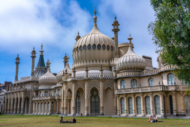 The Royal Pavilion in Brighton This is the Royal Pavilion an historic palace and popular travel destination on July 24, 2019 in Brighton george vi stock pictures, royalty-free photos & images