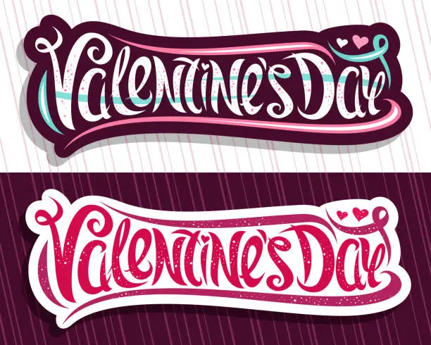 Vector illustration of Vector labels for Valentine's Day