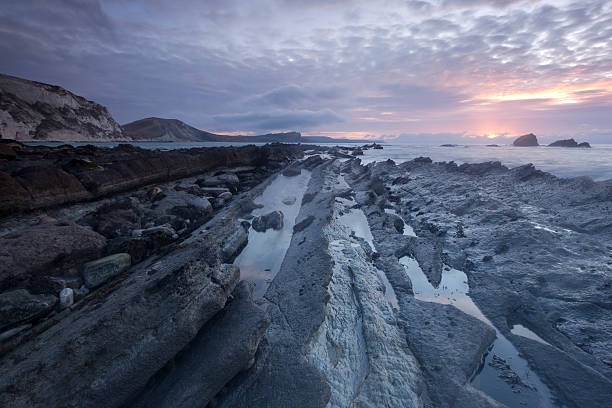 Winter Sunrise at Mupe Bay stock photo