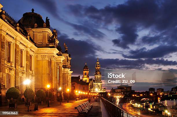 Brühls Terrasse In Dresden Am Abend Stockfoto und mehr Bilder von Abenddämmerung - Abenddämmerung, Architektur, Barock