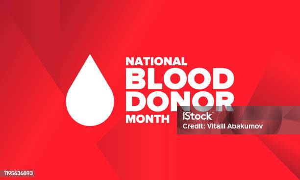 National Blood Donor Month Awareness And Prevention Celebrate Annual In January Medical Healthcare Concept Human Support And Protection Poster Banner And Background Vector Illustration Stock Illustration - Download Image Now