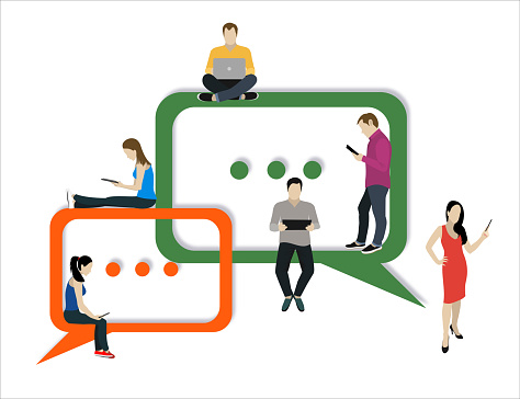 Speech Bubbles For Comment Anf Reply Concept Flat Vector Illustration ...