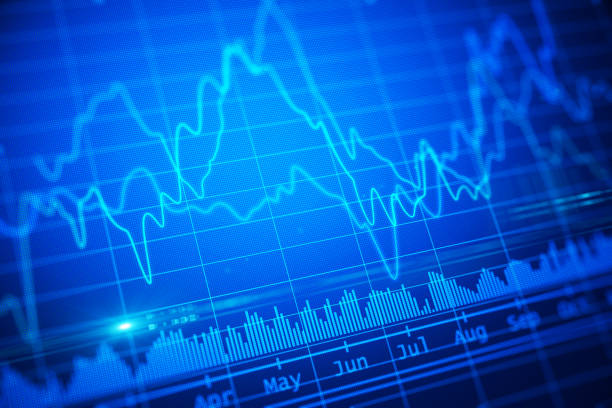 istock Abstract blue financial chart illustration. trading concept. 3d rendering 1195639103