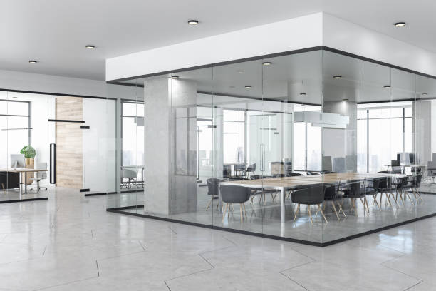 istock Contemporary concrete office interior 1195639786
