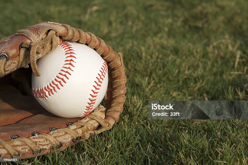 Baseball in a Glove  Baseball - Ball Stock Photo