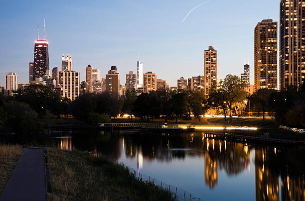 istock Downtown buildings seen from Lincoln Park 119564164
