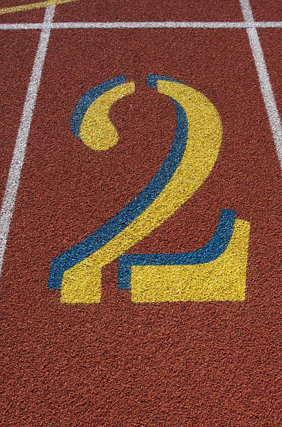 istock Red Running Track Lane Number 2 119564169