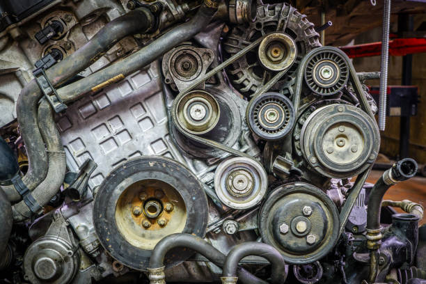 istock used fossil fuel engine removed from the car 1195643939