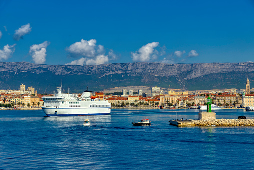 arriving at the Split harbour by ship