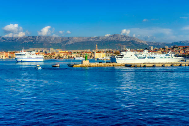 arriving at the Split harbour by ship