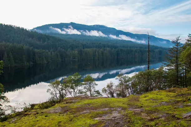 Lake in the Mountains of Westwood Lake, Nanaimo, Canada.