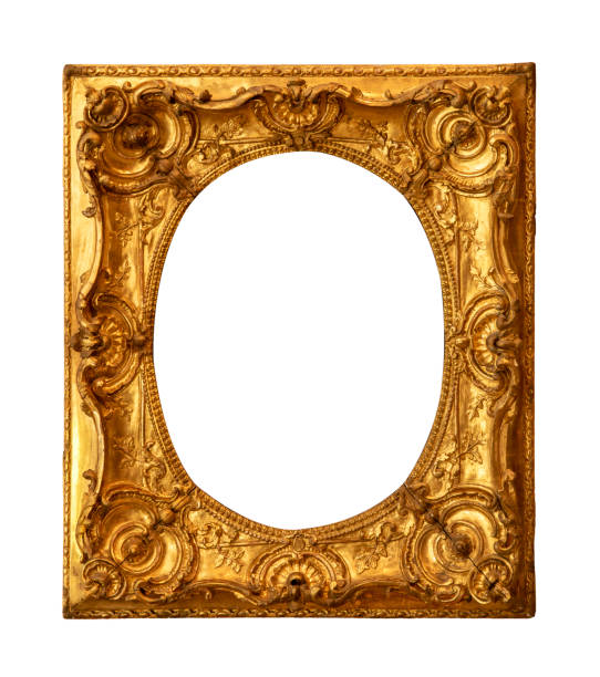 istock Vintage gold frame isolated on white background 1195655841