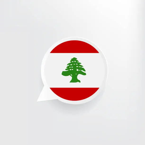 Vector illustration of Lebanon Flag Speech Bubble